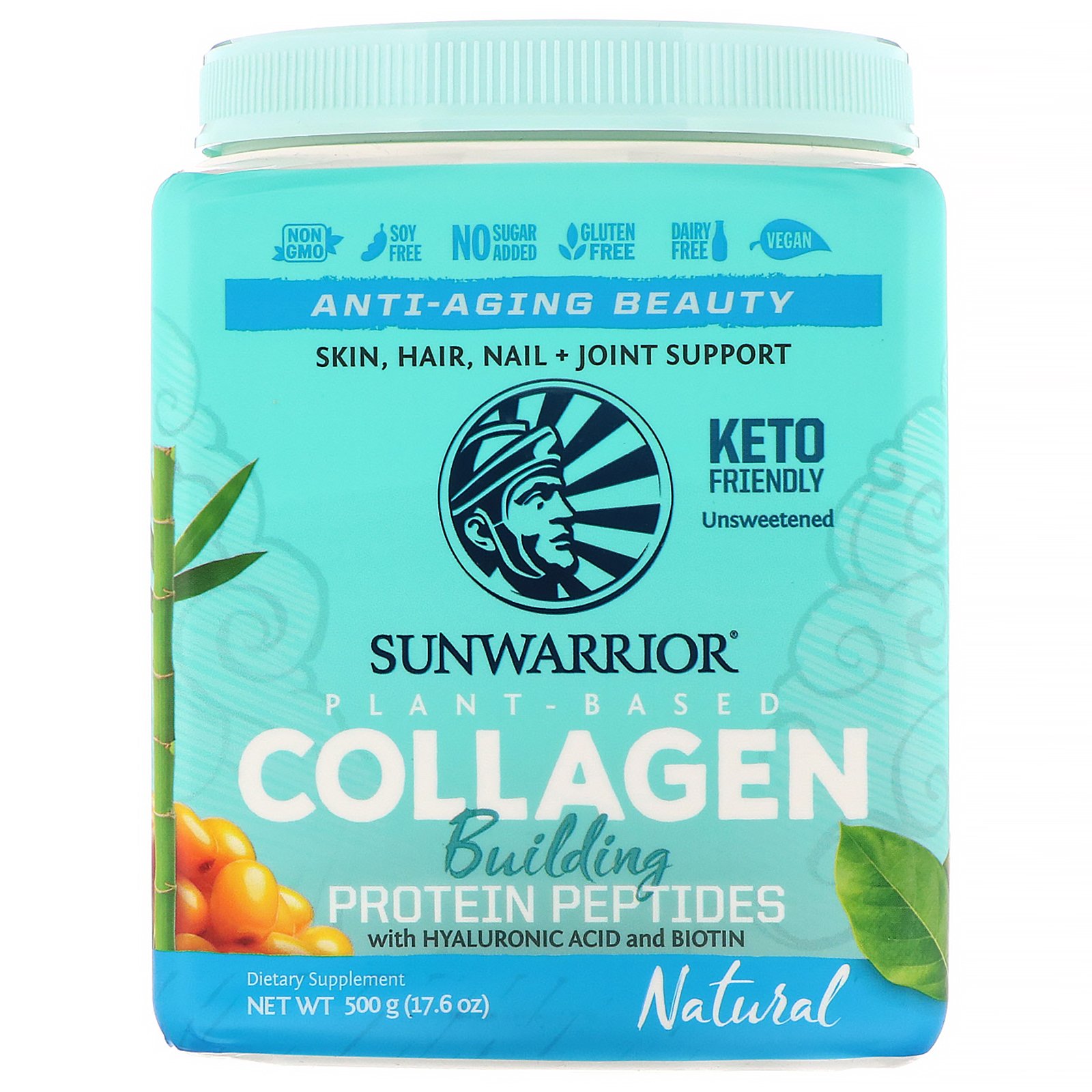 Sunwarrior, Peptídeos Proteicos para Produção de Colágeno, Natural, 500 g (17,6 oz)
