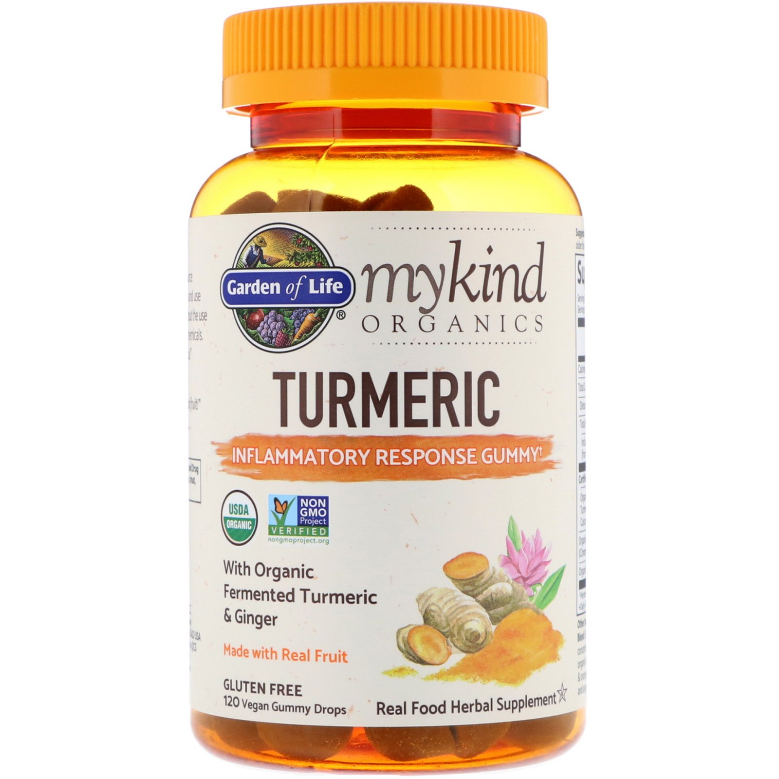 Garden of Life, MyKind Organics, Açafrão, Goma para Resposta Inflamatória, 120 Gomas Veganas