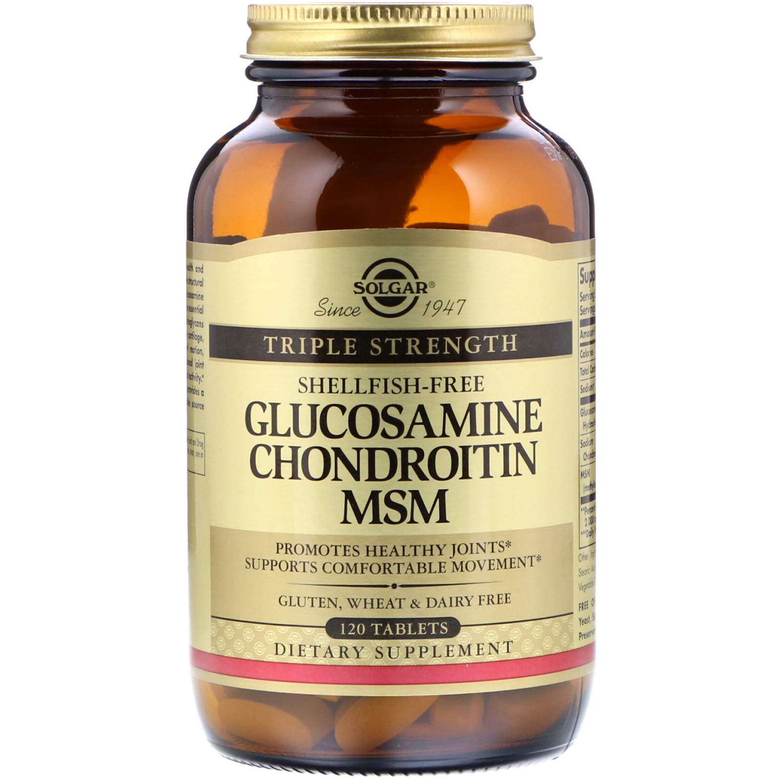 Solgar, Glucosamina Condroitina MSM, Força Tripla, 120 Comprimidos
