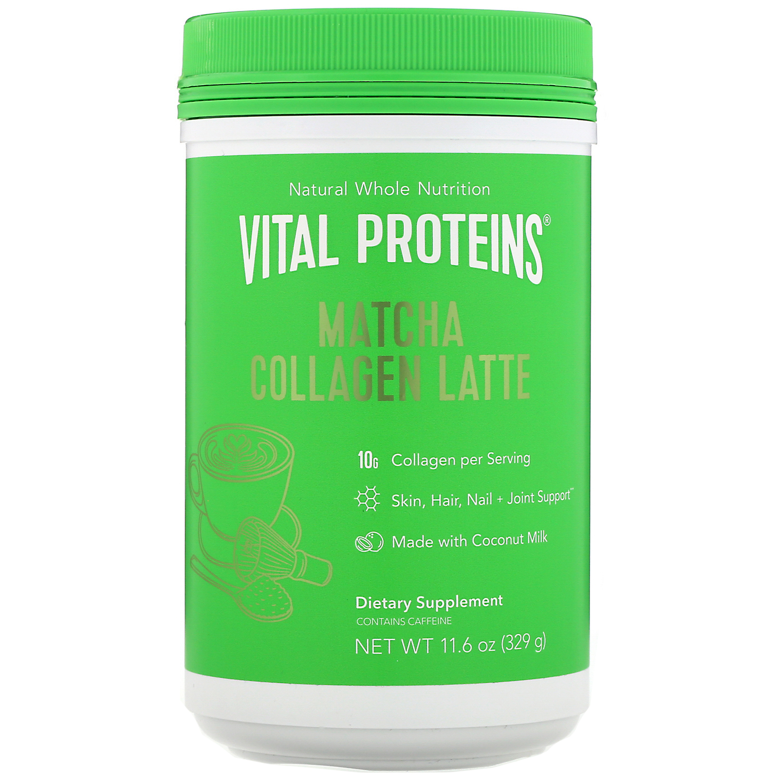 Vital Proteins, Latte de Colágeno e Matcha, Sem Sabor, 329 g (11,6 oz)