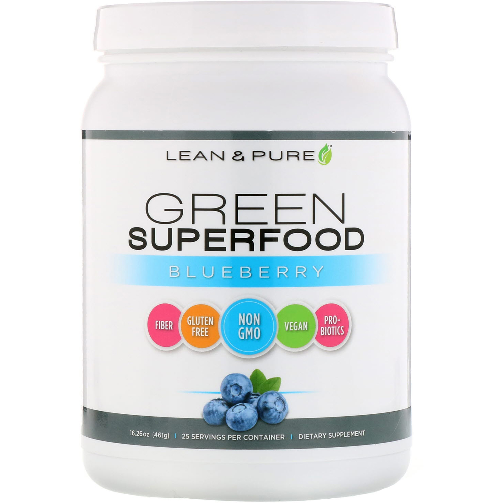 Lean & Pure, Superalimento Verde, Mirtilo, 16,26 oz (461 g)