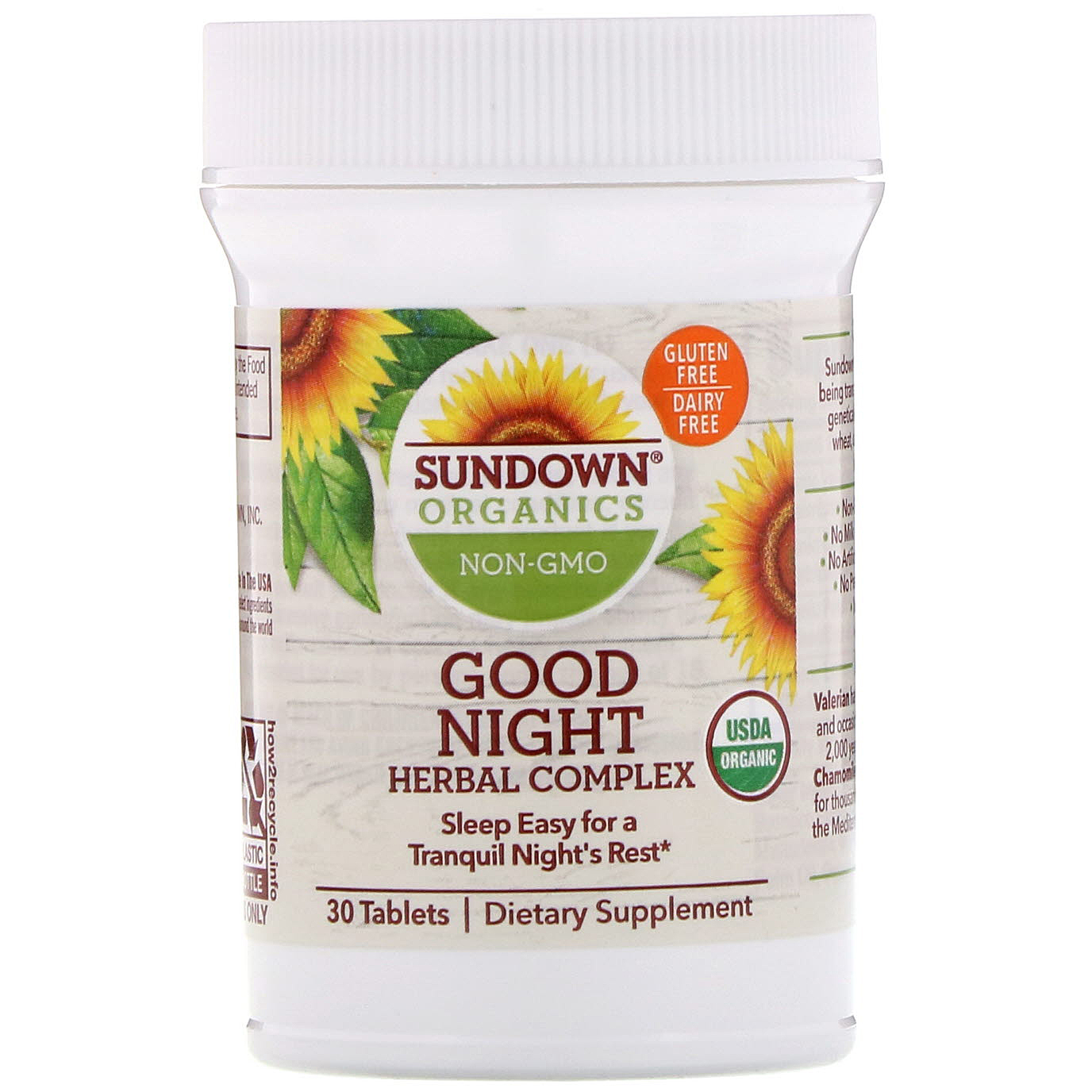 Sundown Organics, Good Night Complexo Herbal, 30 Comprimidos - Imagem 3
