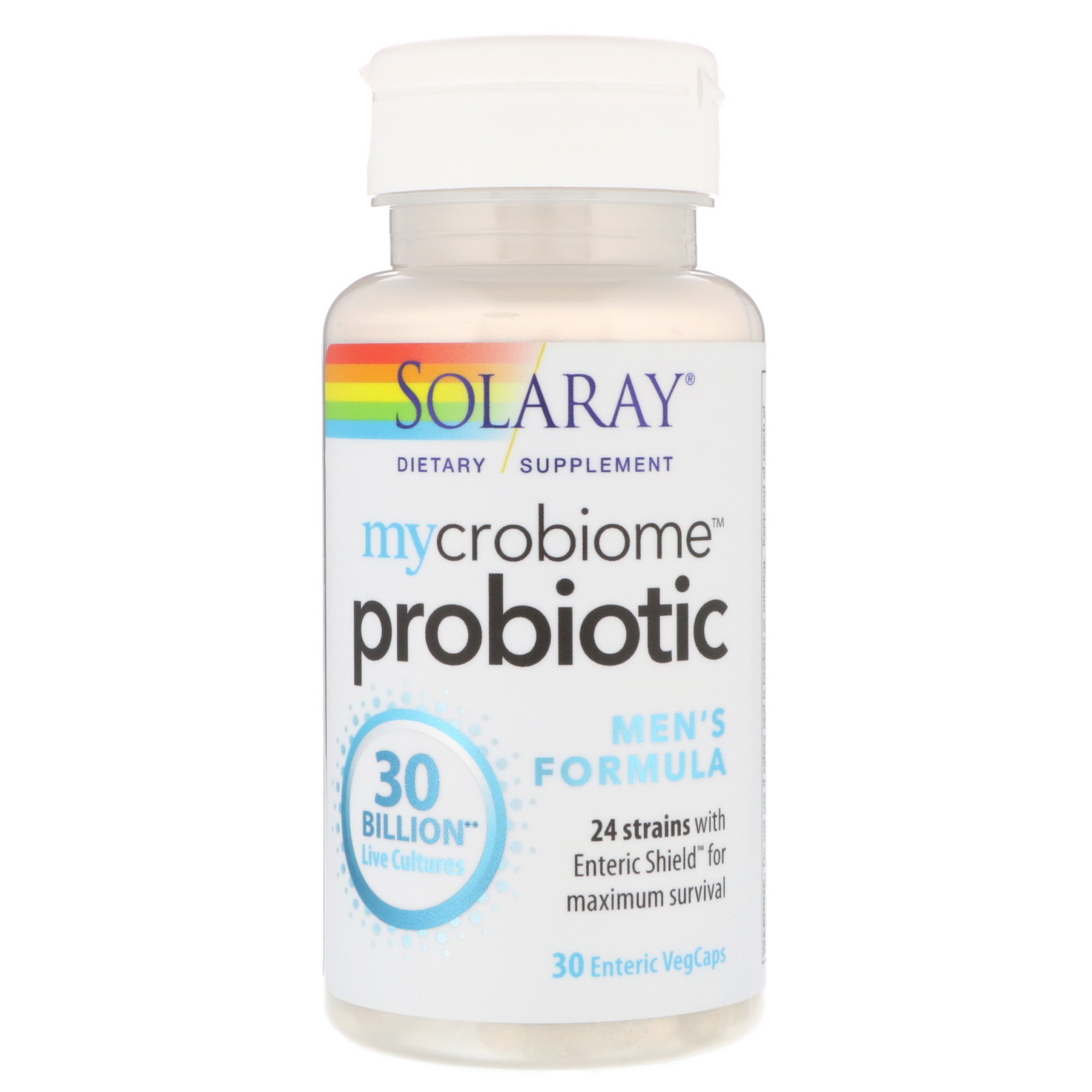 Solaray, Mycrobiome Probiotic Men's Formula, 30 Billion, 30 Enteric VegCaps - Imagem 3