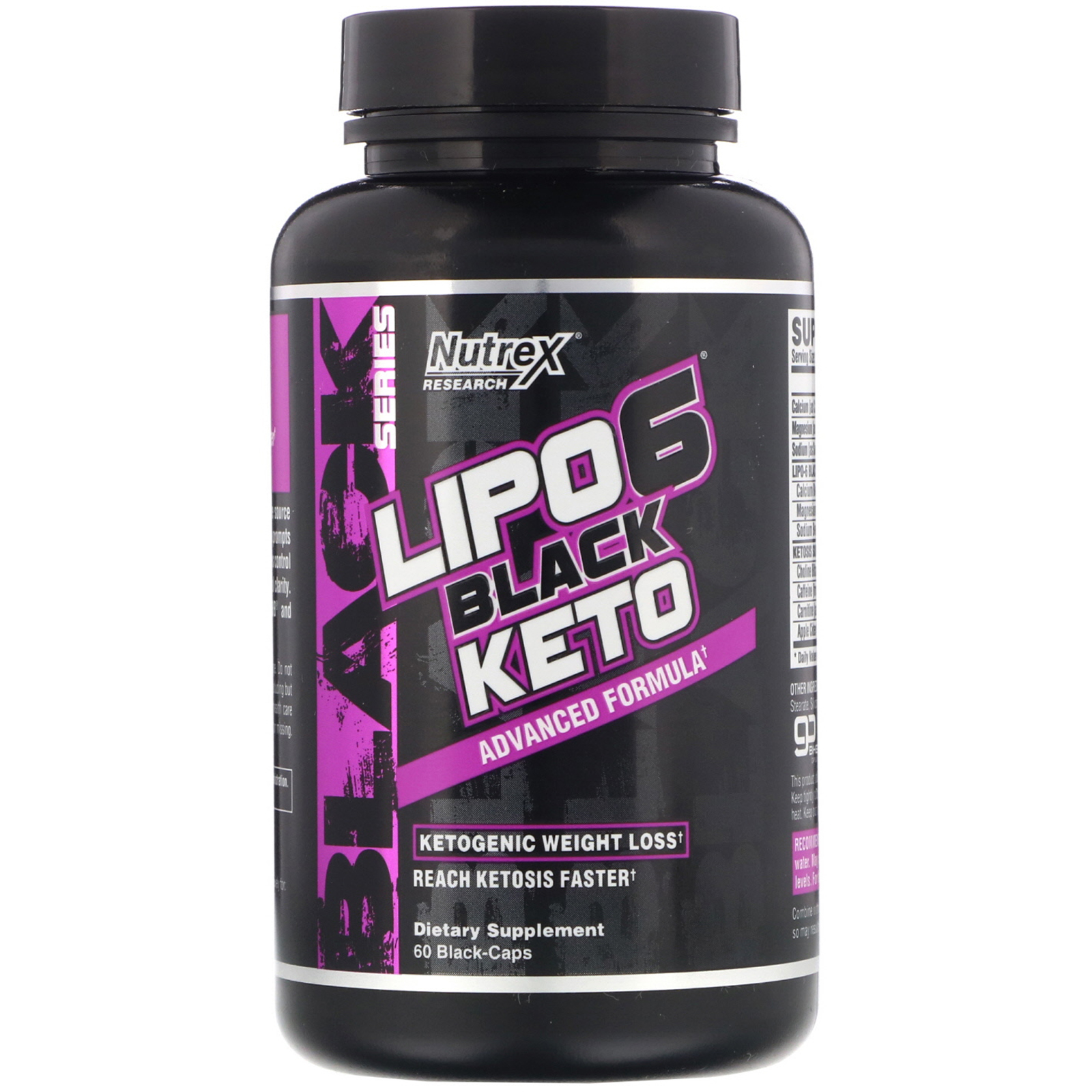 Nutrex Research, LIPO-6 Black Keto, Advanced Formula, 60 Black-Caps - Imagem 3