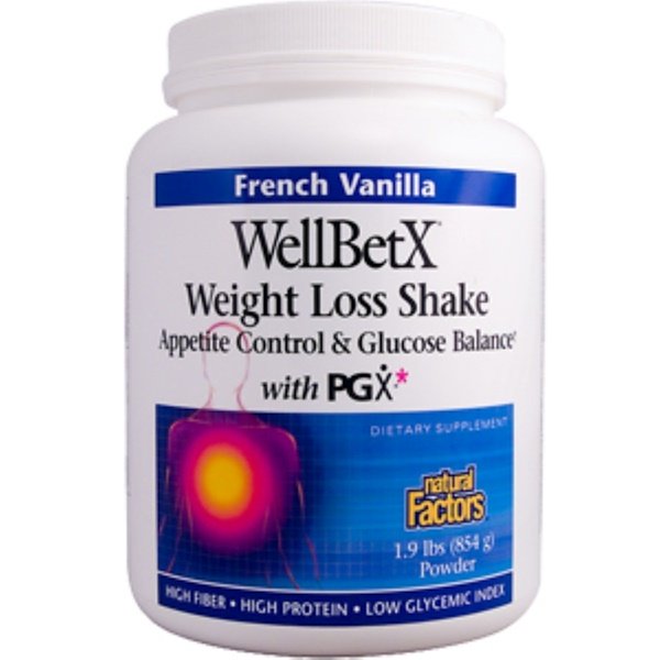 Natural Factors, WellBetX, Shake para Perda de Peso, Baunilha francesa, 1,9 lbs (854 g)