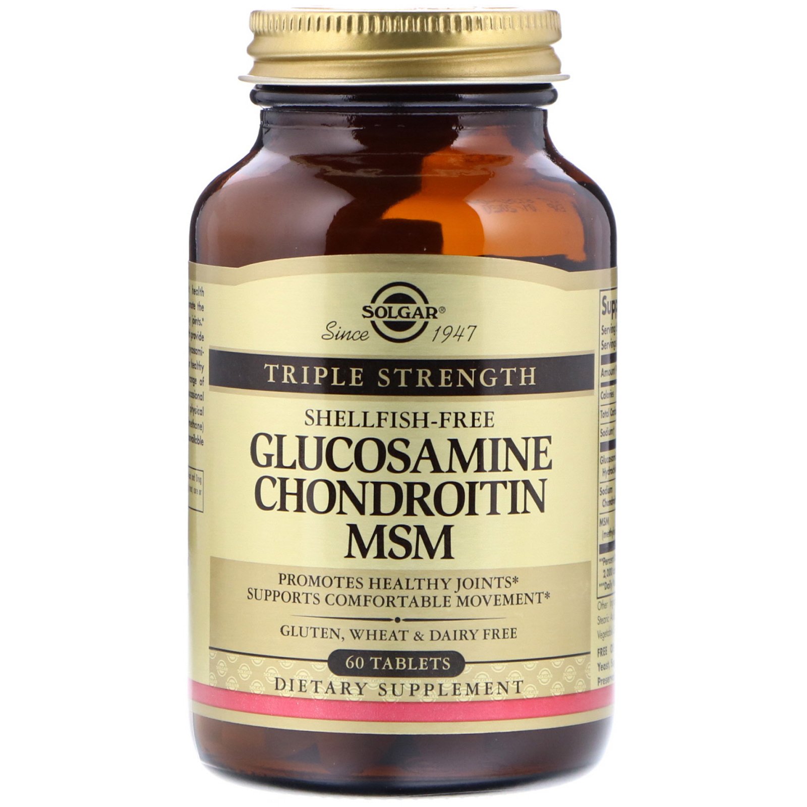Solgar, Glucosamina, Condroitina e MSM, Potência Tripla, 60 Comprimidos