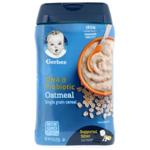 Comprar gerber, dha & probiotic, single grain oatmeal cereal, 8 oz (227 g) preço no brasil alimentação de bebês e crianças cereais frios para bebês cereais frios, bebê cereais quentes para bebês cereais quentes, bebês crianças & bebês gerber marcas a-z suplemento importado loja 25 online promoção - 8 de agosto de 2022