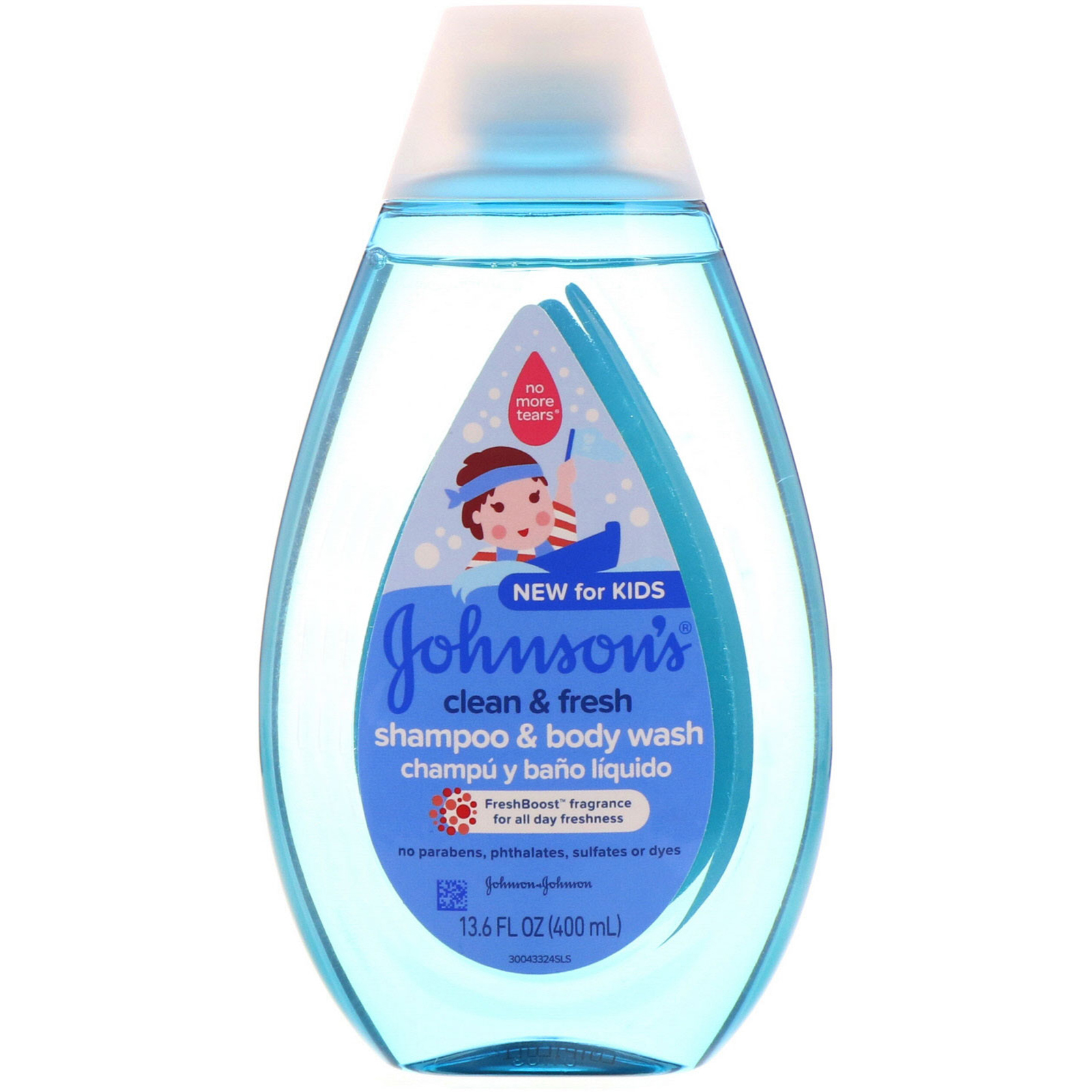 Johnson & Johnson, Kids, Limpeza e Frescor, Shampoo e Gel de Banho, 13,6 fl oz (400 ml)