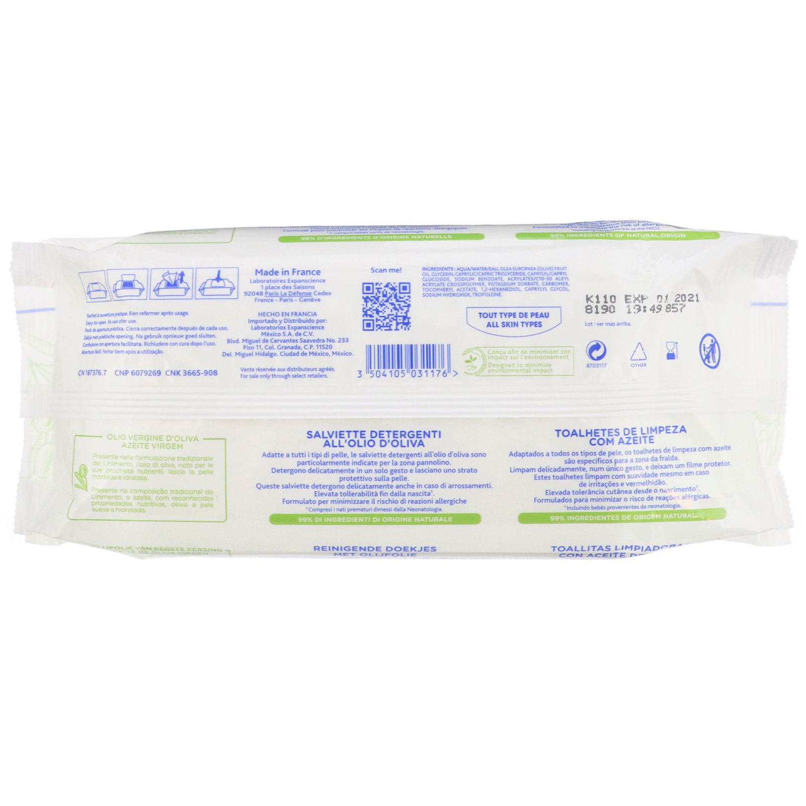 Mustela, Baby, Cleansing Wipes with Olive Oil, 50 Wipes - Imagem 2