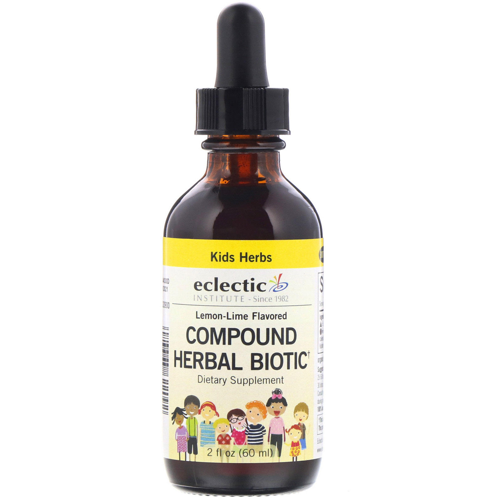 Eclectic Institute, Kids Herbs, Compound Herbal Biotic, Lemon-Lime Flavored, 2 fl oz (60 ml)