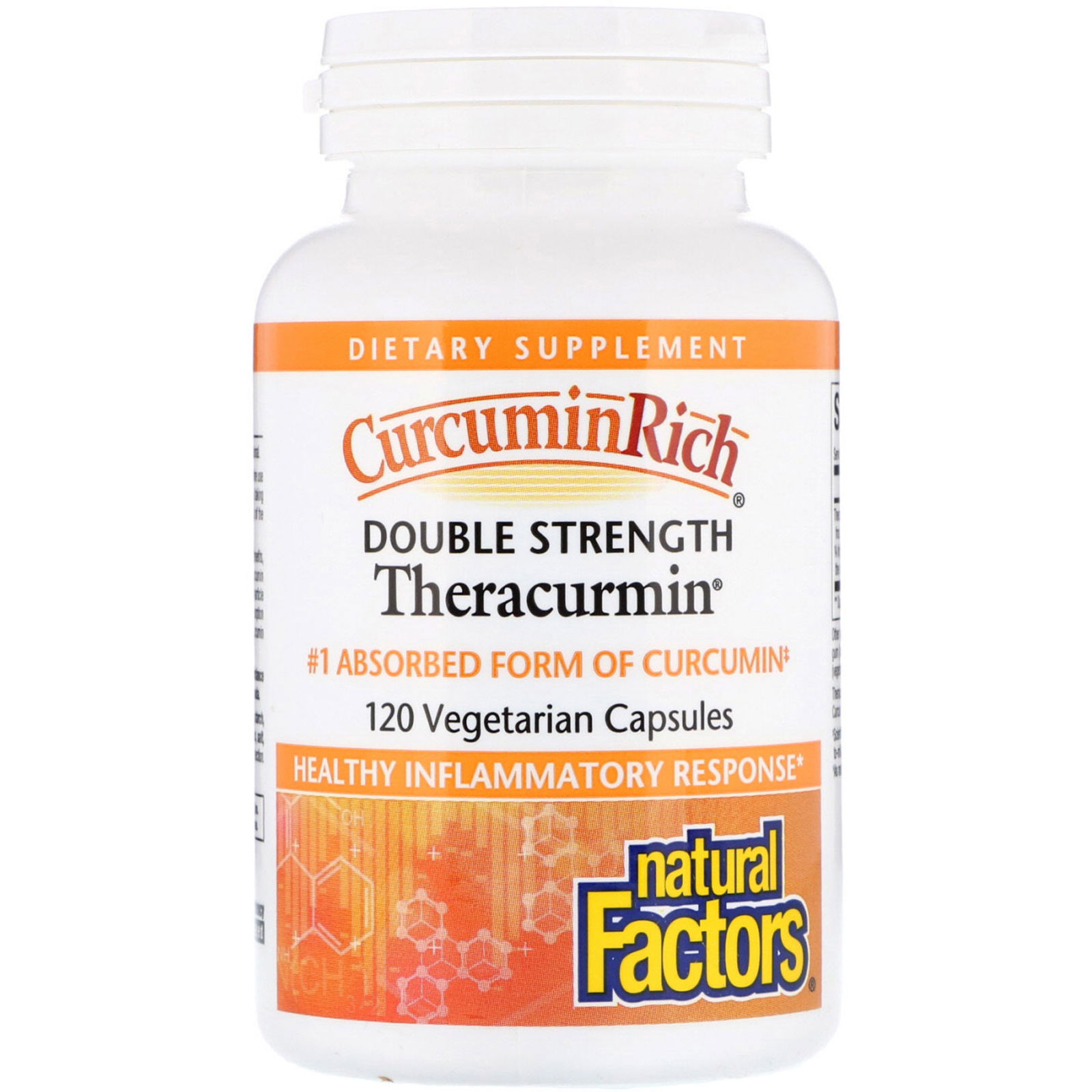 Natural Factors, CurcuminRich, Theracurmin de Potência Dupla, 120 Capsulas Vegetarianas - Imagem 3