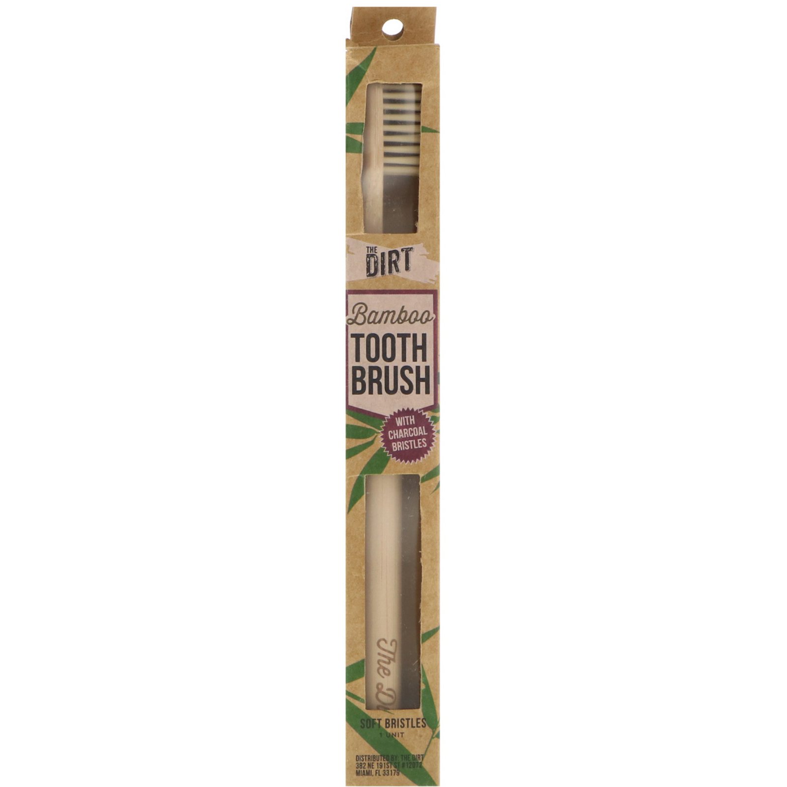 The Dirt, Bamboo Toothbrush with Charcoal Bristles, 1 Toothbrush
