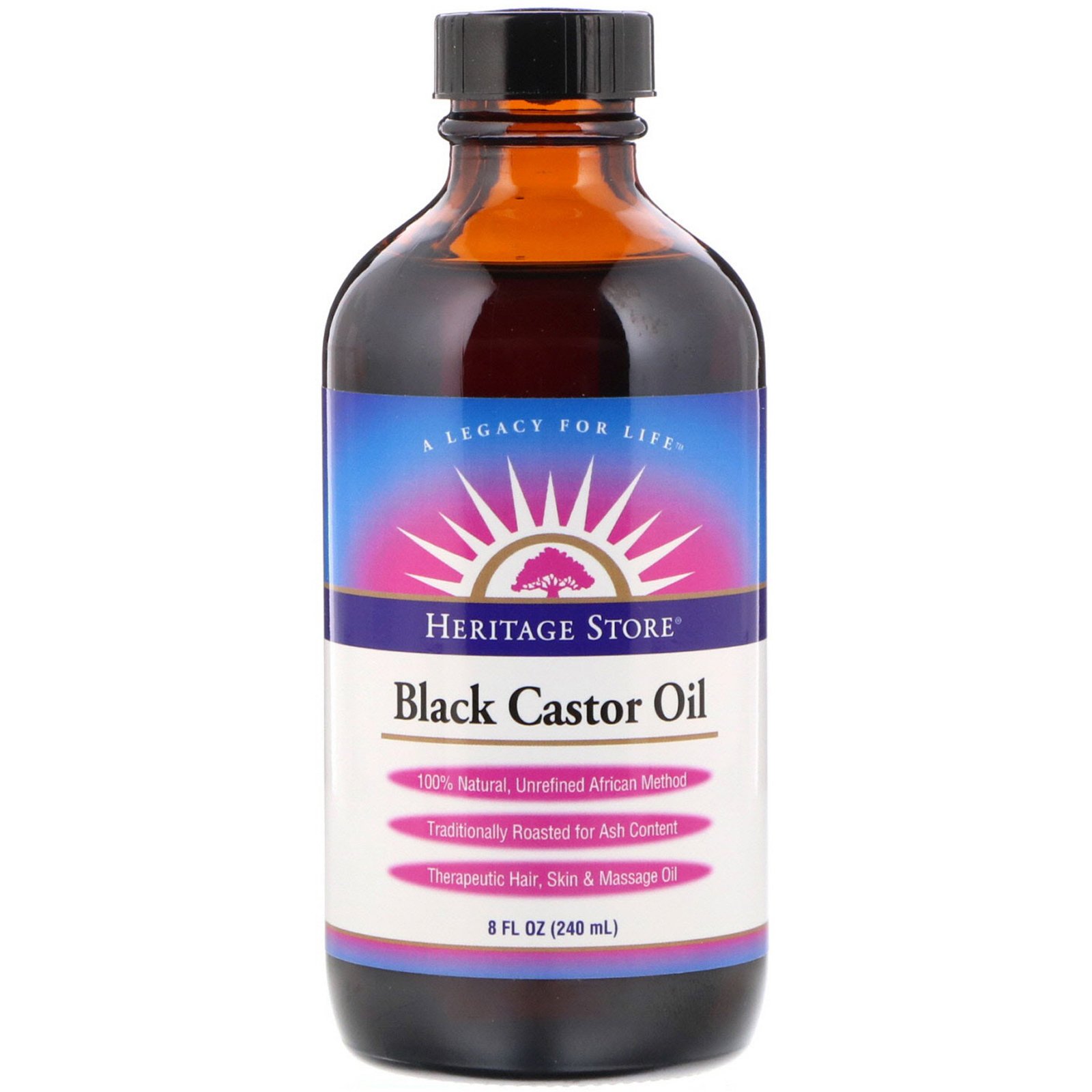 Heritage Store, Óleo de Rícino Preto, 8 fl oz (240 ml)
