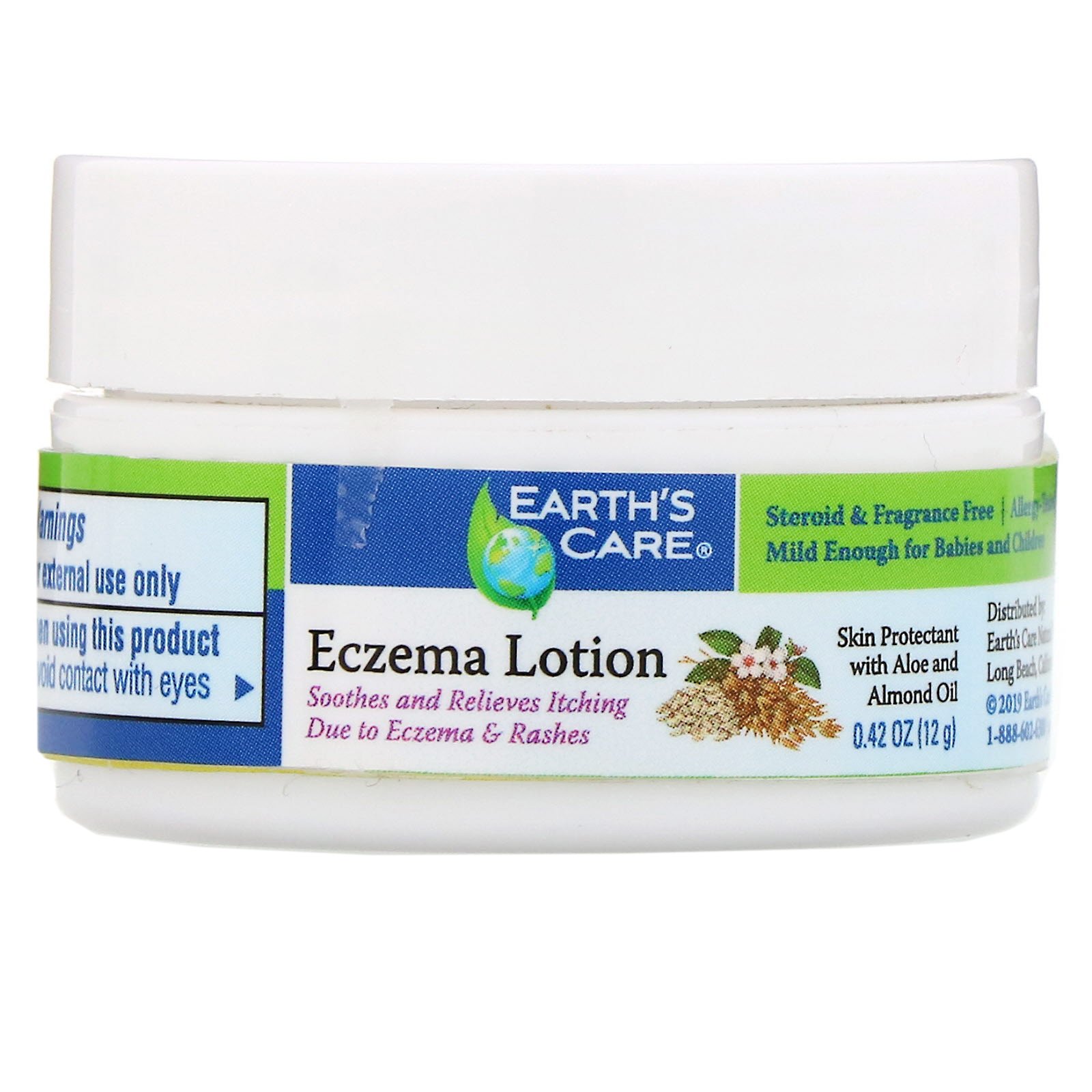 Earth's Care, Loção Para Eczema, 2% de Aveia Coloidal, 12 g (0,42 oz)