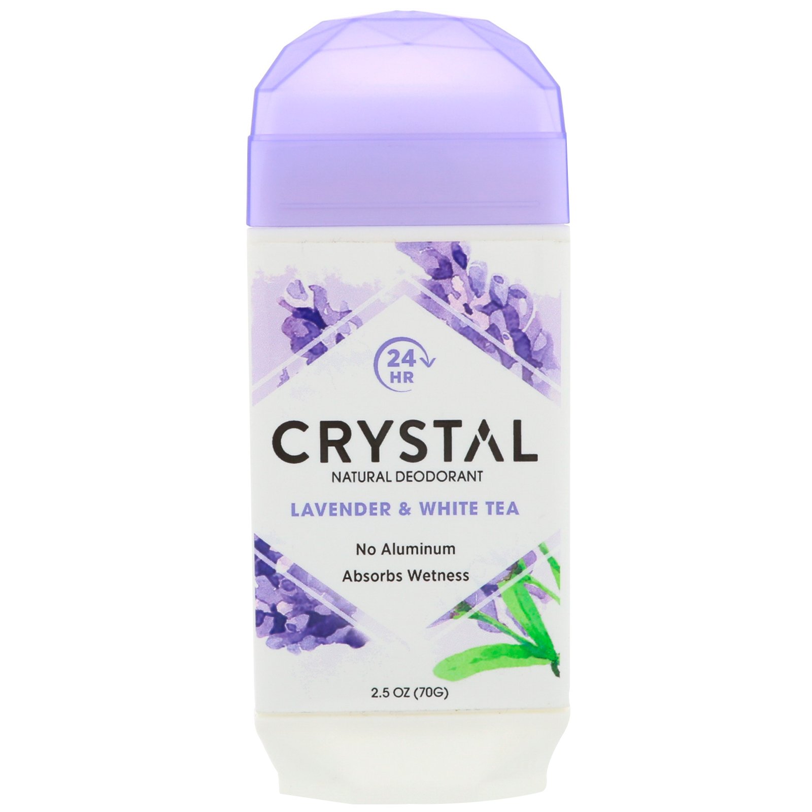 Crystal Body Deodorant, Desodorante Natural, Lavanda e Chá Branco, 2,5 oz (70 g)