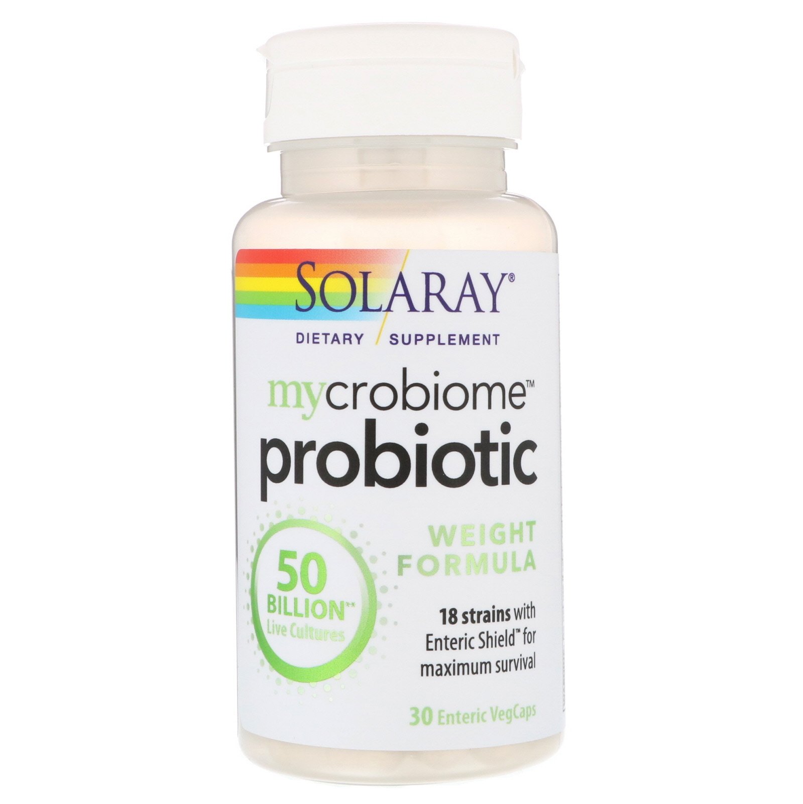 Solaray, Mycrobiome Probiotic Weight Formula, 50 Billion, 30 Enteric VegCaps - Imagem 3