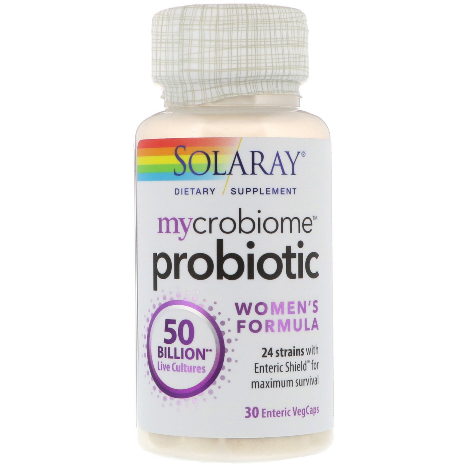 Solaray, Mycrobiome Probiotic, Women's Formula, 50 Billion, 30 Enteric VegCaps - Imagem 3