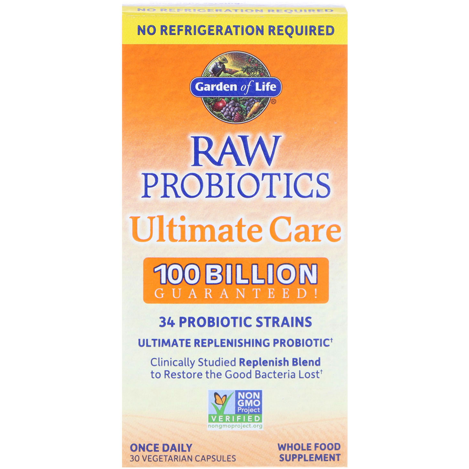 Garden of Life, Raw Probiotics Ultimate Care, 30 Cápsulas Vegetais