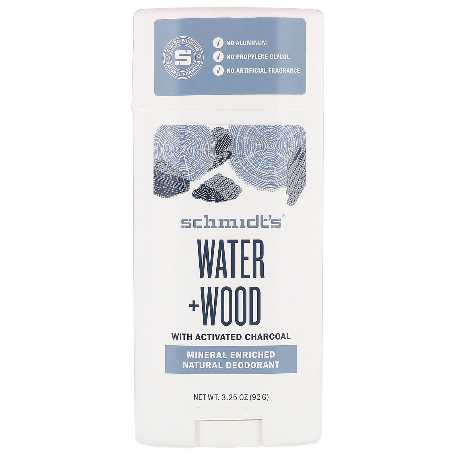Schmidt's Naturals, Natural Deodorant, Water + Wood, 3.25 oz (92 g)