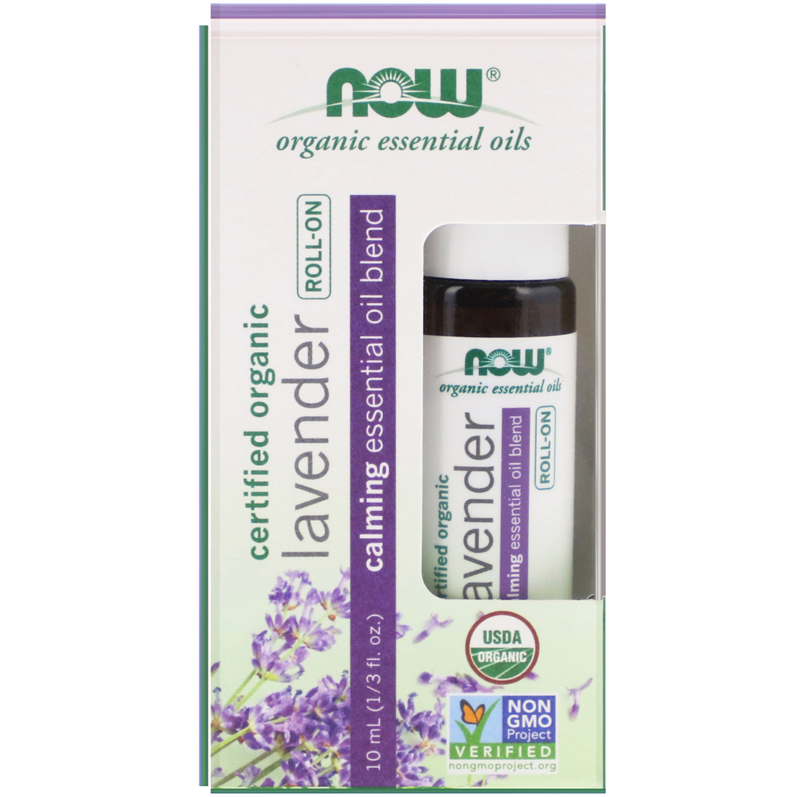 Now Foods, Óleo de Lavanda Orgânica, Roll-On, 10 ml (1/3 fl oz)