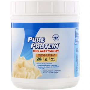 Comprar pure protein, 100% whey protein, vanilla cream, 1 lb (453 g) preço no brasil proteína proteína vegetal suplementos de musculação suplemento importado loja 15 online promoção -