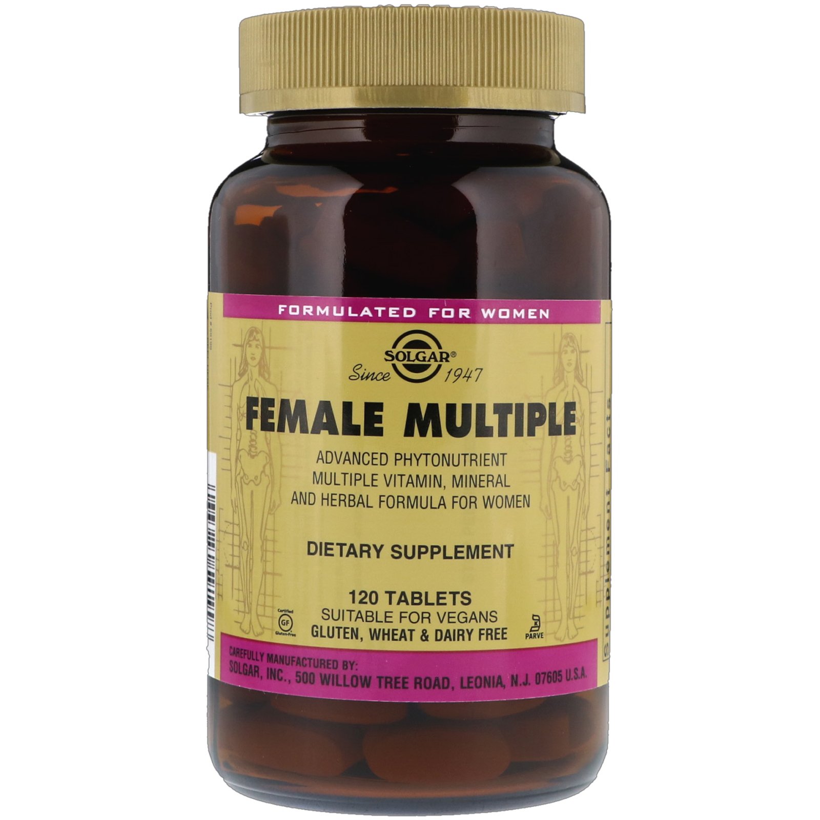 Solgar, Female Multiple, 120 Comprimidos