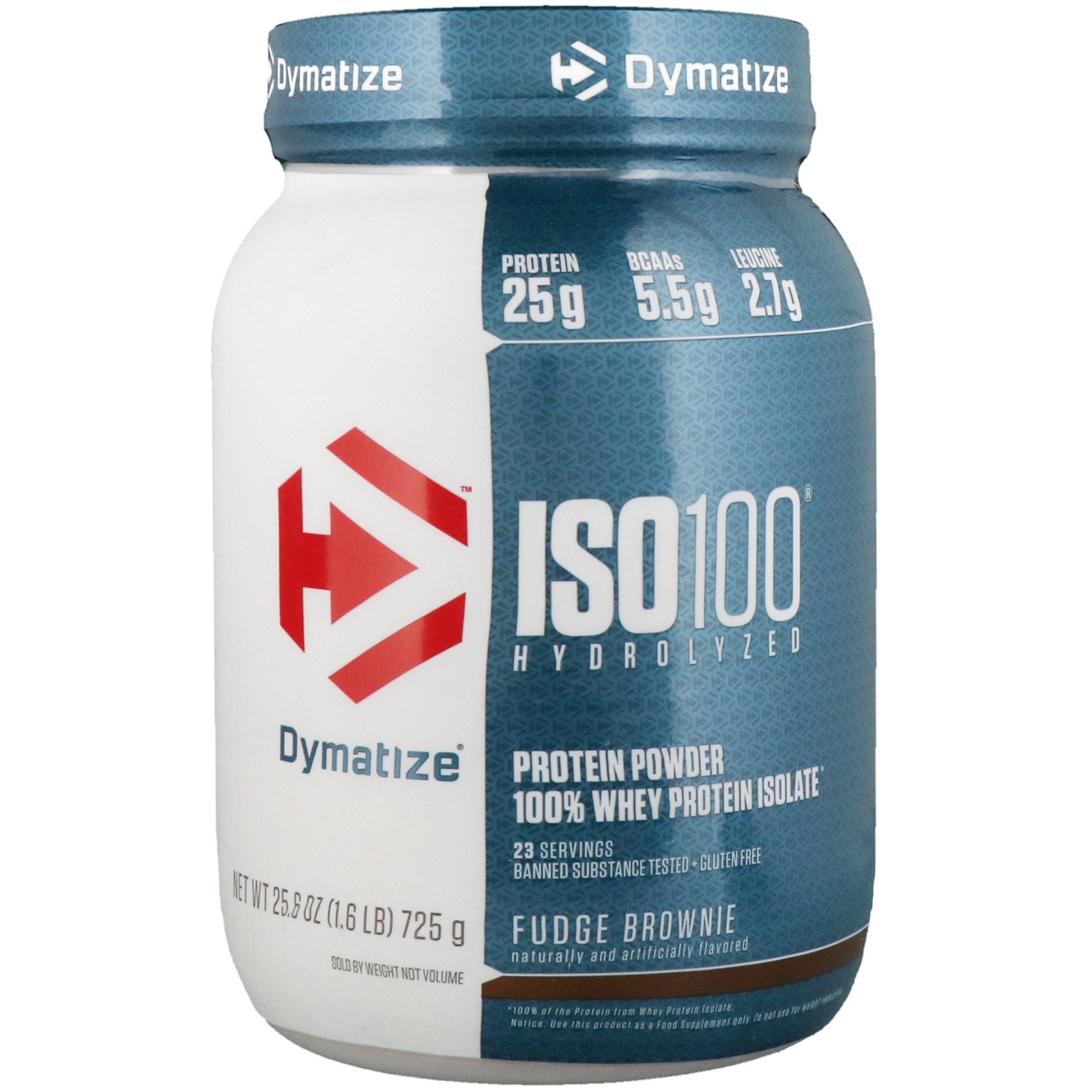 Dymatize Nutrition, ISO100 Hidrolisado, Isolado de Proteína 100% Whey, Brownie de Fudge, 725 g