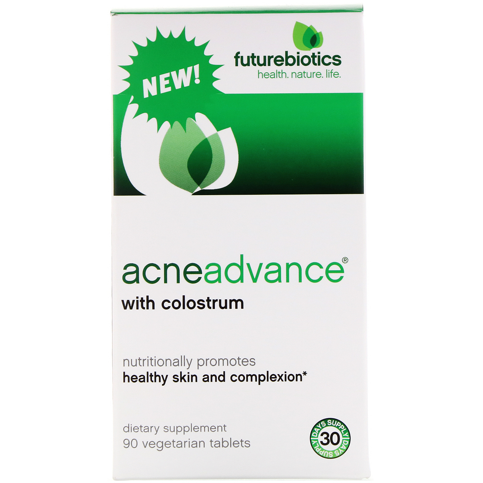 FutureBiotics, Acne Advance with Colostrum, 90 Comprimidos Vegetais