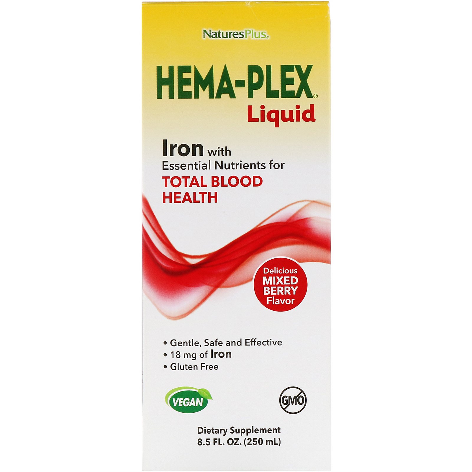 Nature's Plus, Hema-Plex líquido, baga misturada, 250 ml (8,5 fl oz)