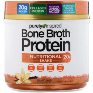 Comprar purely inspired, bone broth protein nutritional shake, smooth vanilla, 12. 8 oz (363 g) preço no brasil caldo de ossos colágeno, suplementos marcas a-z ossos e articulações ossos, articulações e cartilagem suplementos vital proteins suplemento importado loja 39 online promoção -