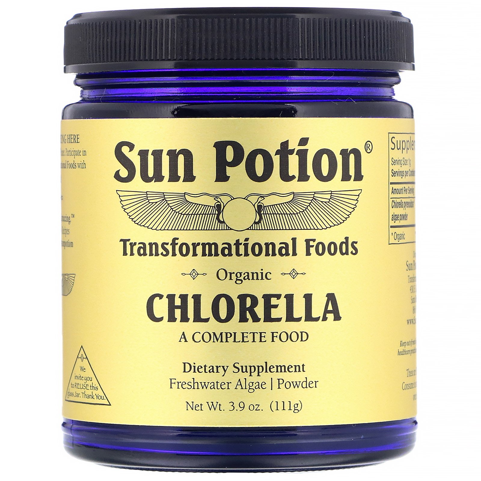 Sun Potion, Chlorella em pó, orgânico, 111 g