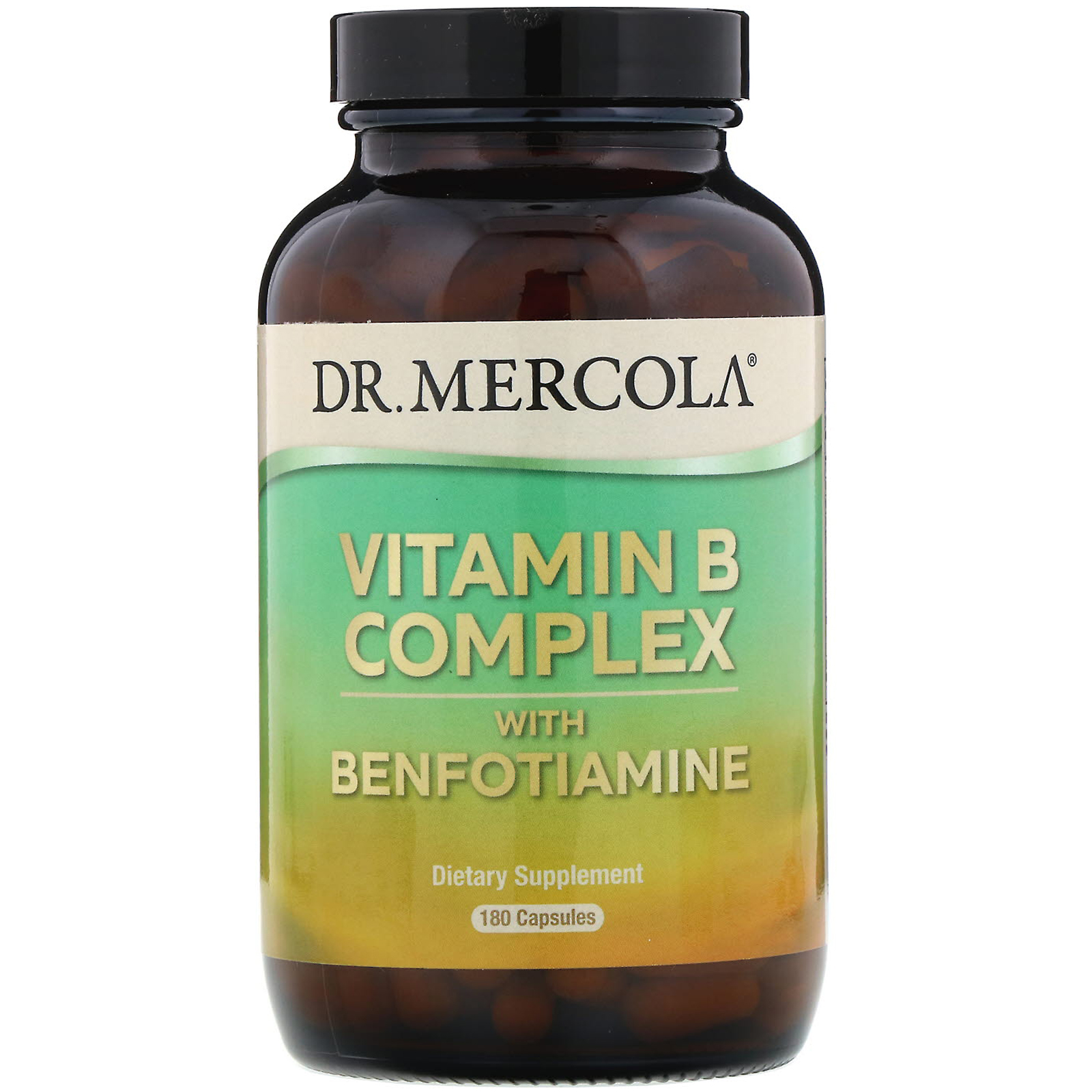 Dr. Mercola, Complexo de Vitamina B com Benfotiamina, 180 Cápsulas