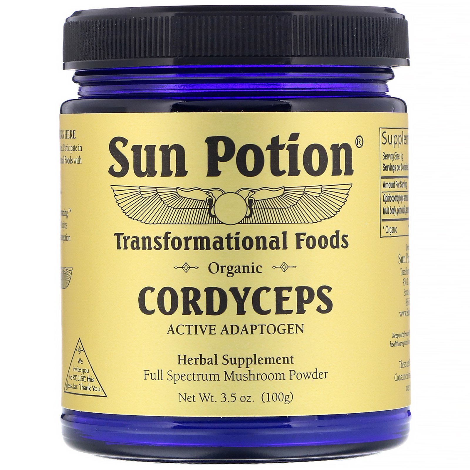 Sun Potion, Cordyceps Orgânico, 100 g (3,5 oz)