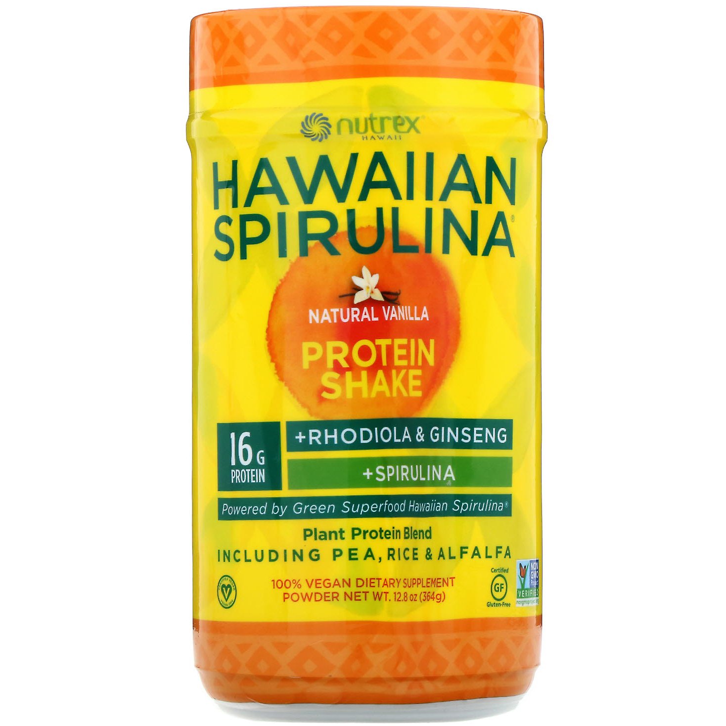Nutrex Hawaii, Shake de Proteínas da Hawaiian Spirulina, Baunilha Natural, 364 g (12,8 oz)
