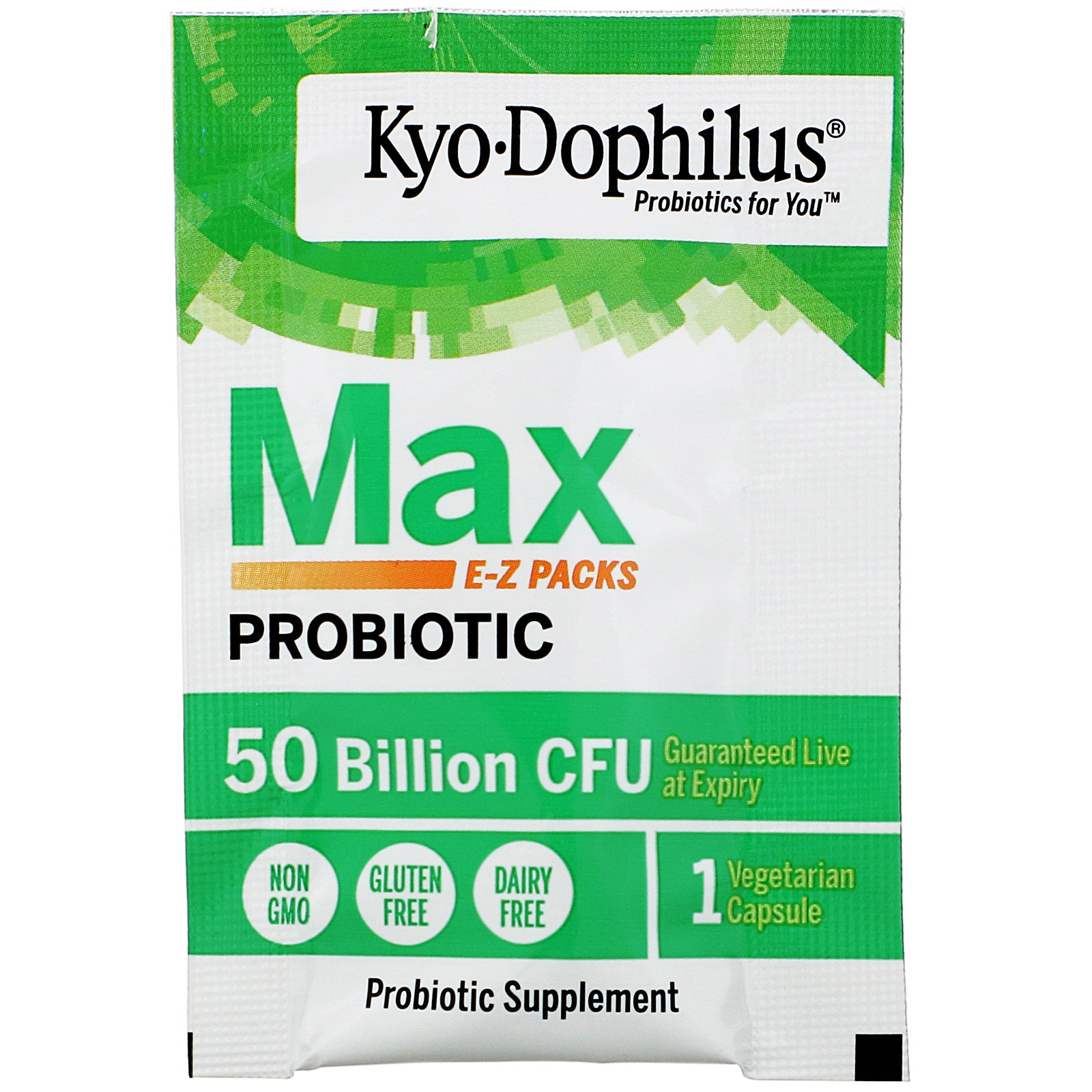 Kyolic, Kyo-Dophilus, E-Z Packs de Probiótico Max, 50 Bilhões de UFCs, 14 Cápsulas Vegetarianas - Imagem 3