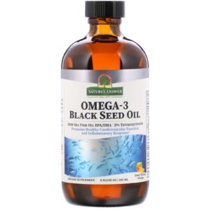 Comprar nature's answer, omega-3 with black seed oil, orange, 8 fl oz (240 ml) preço no brasil cominho preto ervas ervas e homeopatia marcas a-z source naturals suplemento importado loja 7 online promoção -