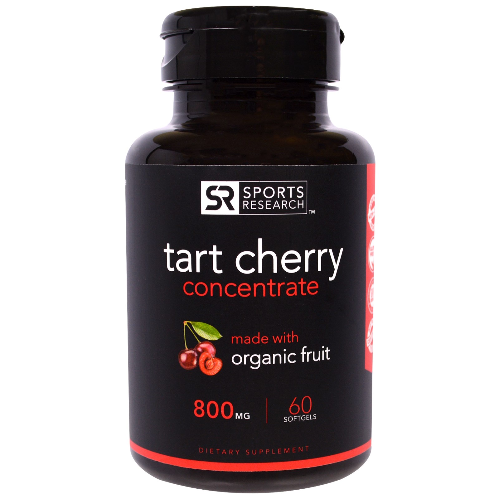 Sports Research, Concentrado de Cereja Ácida, 800 mg, 60 Cápsulas Softgel