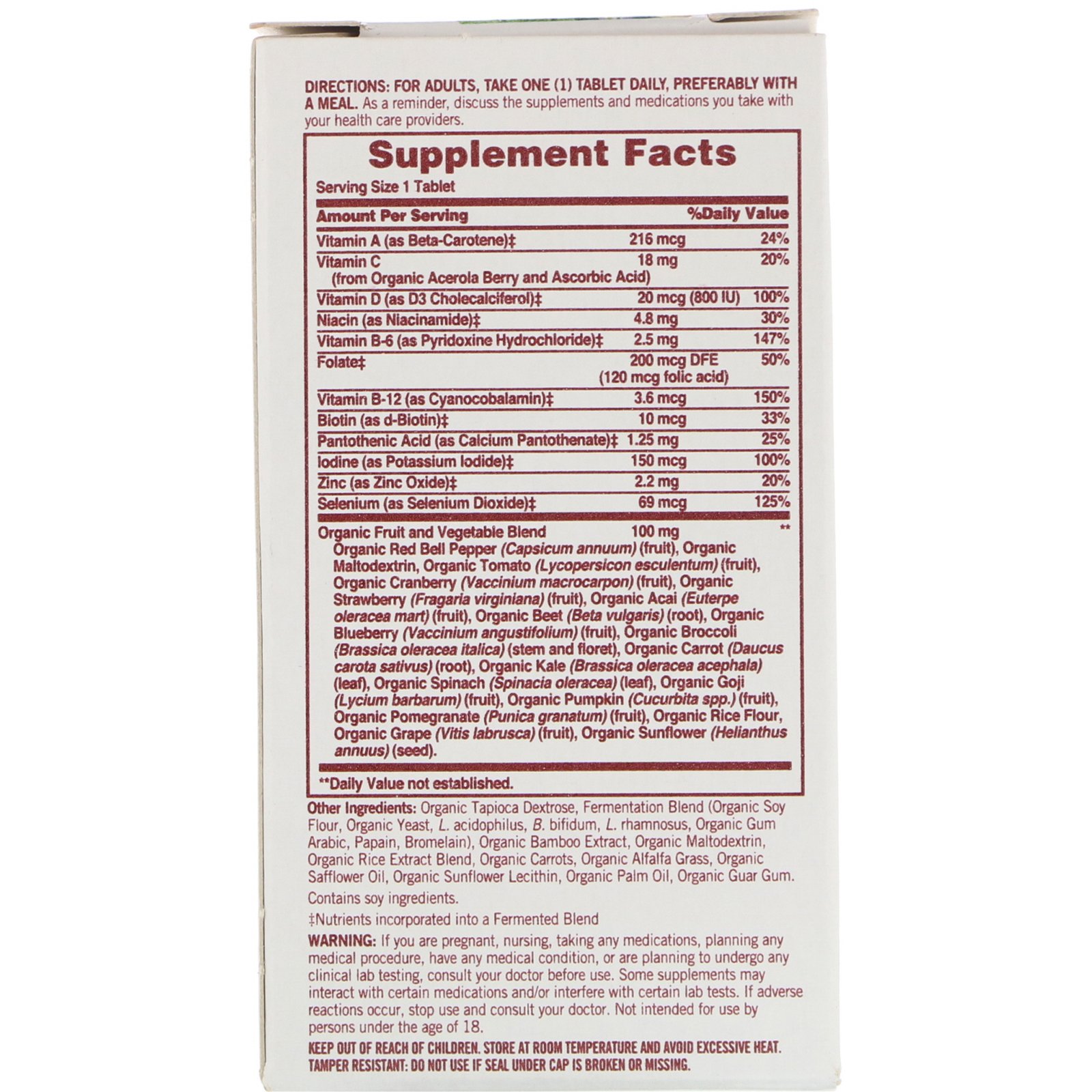 Sundown Organics, Well Men's Multivitamin, Once Daily, 30 Tablets - Imagem 2