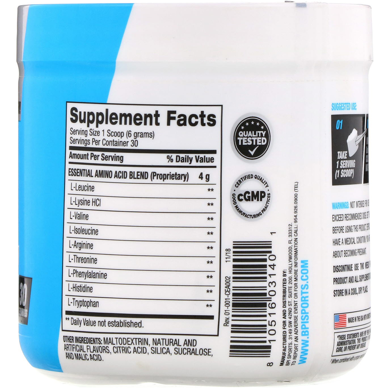 BPI Sports, Clinical Essential Aminos, Gelo Ártico, 6,35 oz (180 g) - Imagem 2