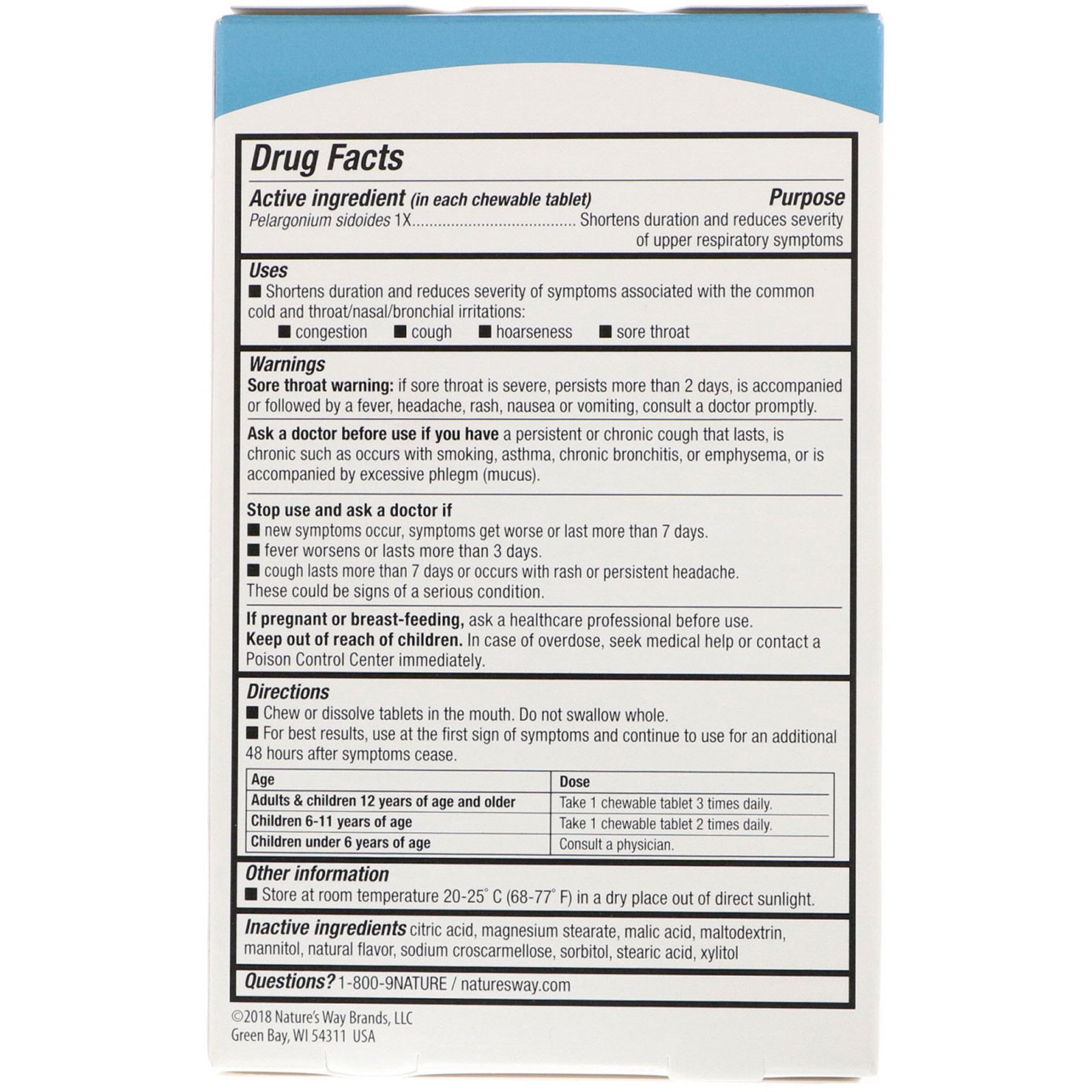Nature's Way, Umcka, ColdCare Kids, For Ages 6 and Up, Cherry Flavored, 10 Chewable Tablets - Imagem 2