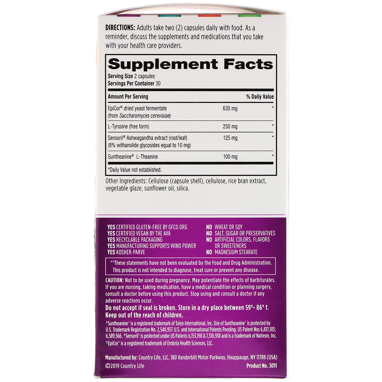 Country Life, Gut Connection, Stress Balance, 60 Vegan Capsules - Imagem 2