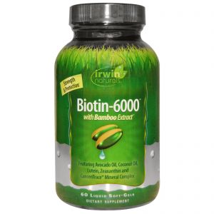 Comprar irwin naturals, biotin-6000 with bamboo extract, 60 liquid soft-gels preço no brasil biotina vitaminas e minerais suplemento importado loja 61 online promoção -