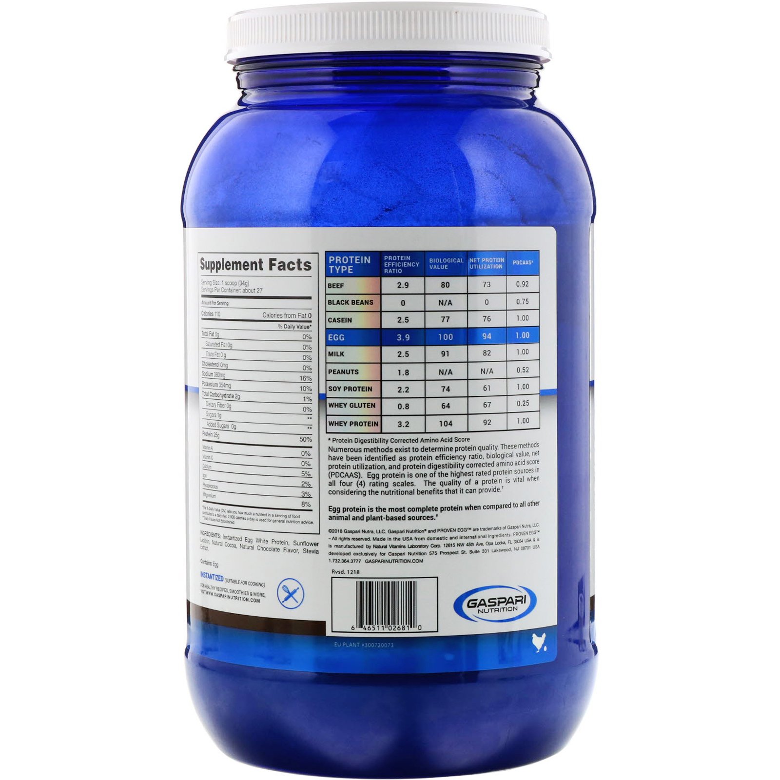 Gaspari Nutrition, Proven Egg, 100% Proteína de Clara de Ovo, Chocolate, 2 lb (900 g) - Imagem 2