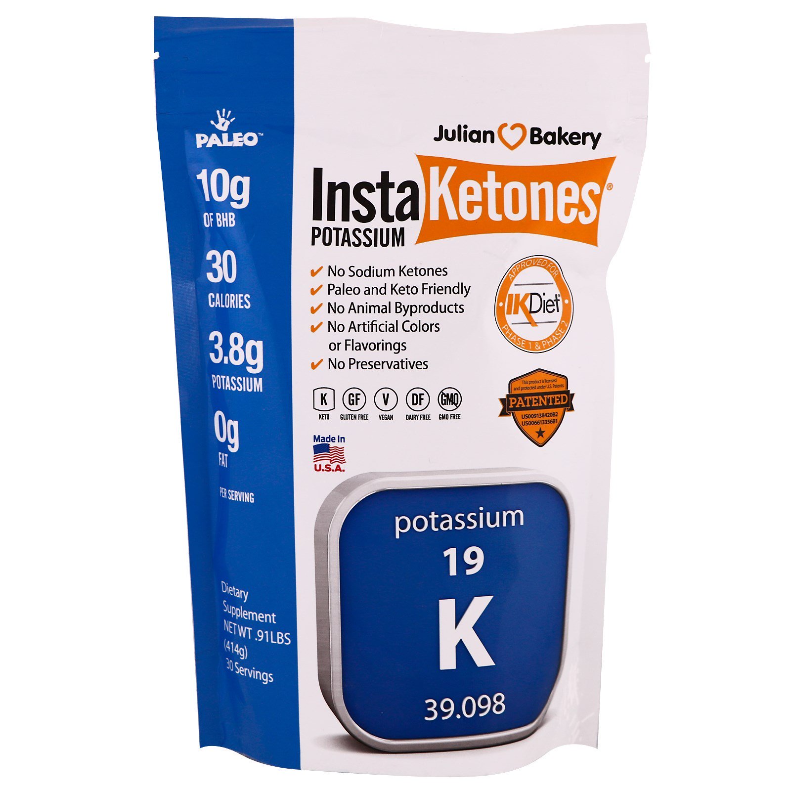 Julian Bakery, Potássio InstaKetones, 0,91 lbs (414 g)