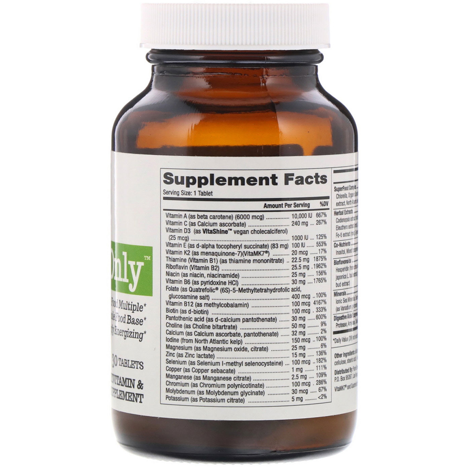Pure Essence, One 'n' Only, Multivitamin & Mineral, 30 Tablets - Imagem 2