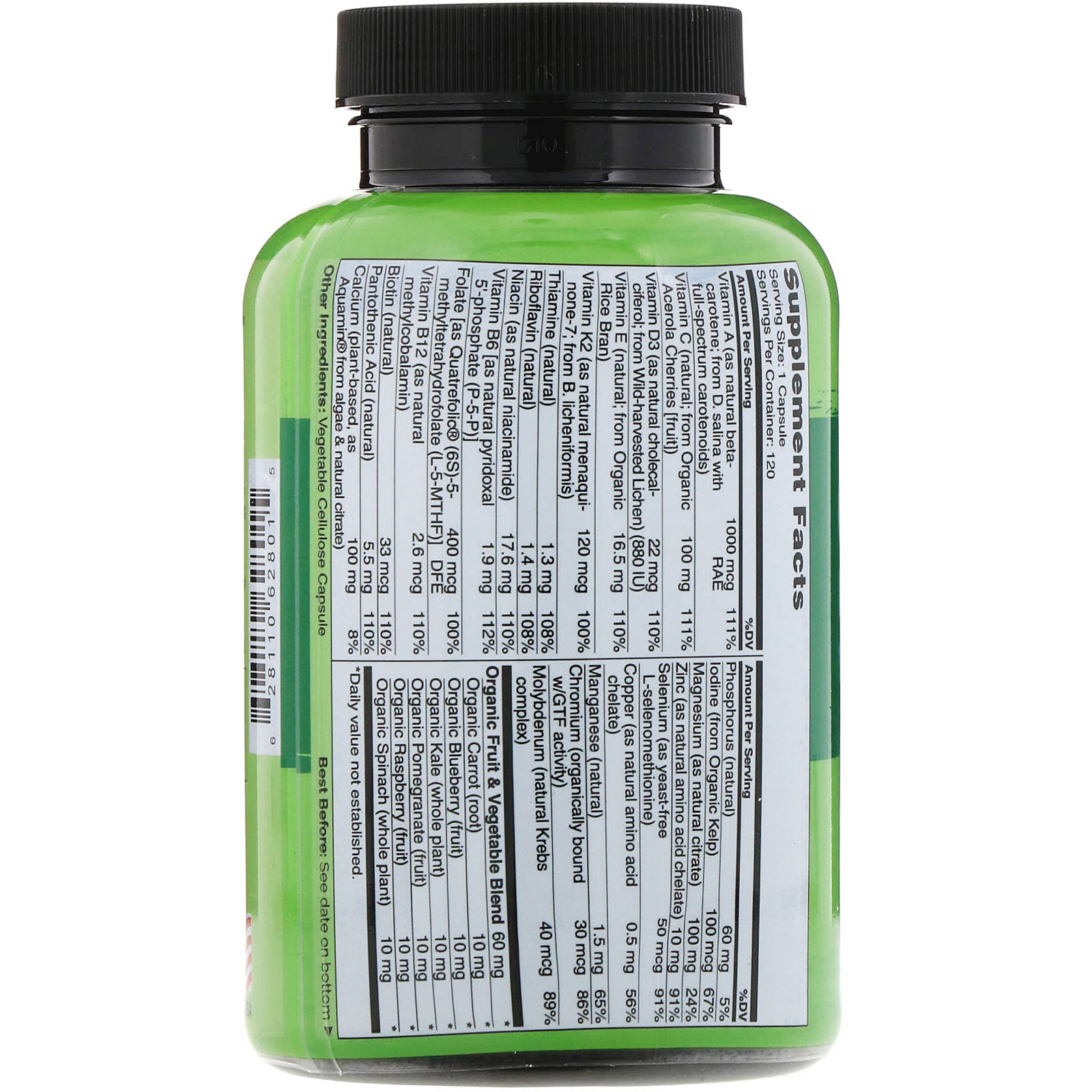 NATURELO, One Daily Multivitamin for Men, 120 Vegetarian Capsules - Imagem 2