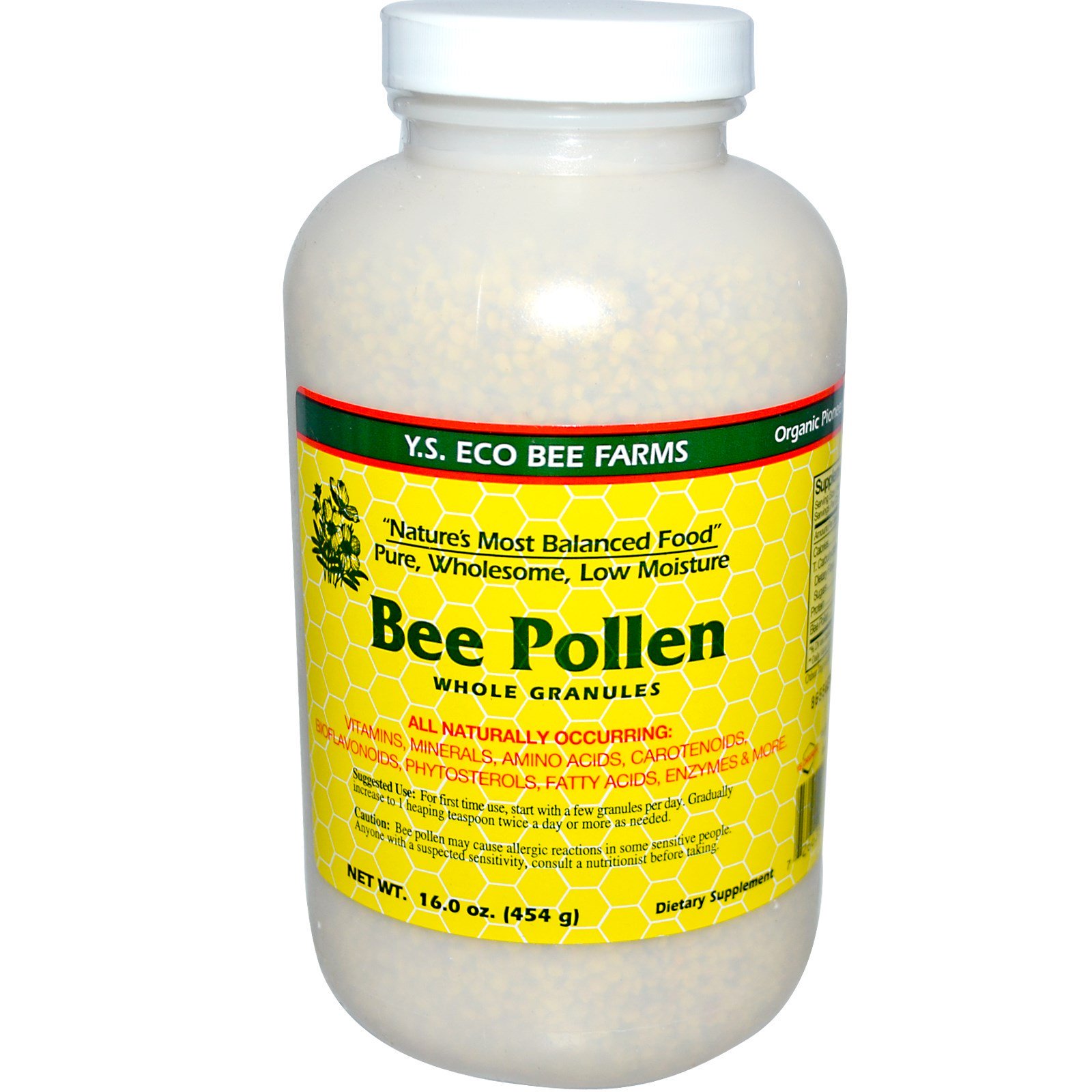 Y.S. Eco Bee Farms, Pólen de Abelhas, Grânulos Inteiros, 453 g (16,0 oz)