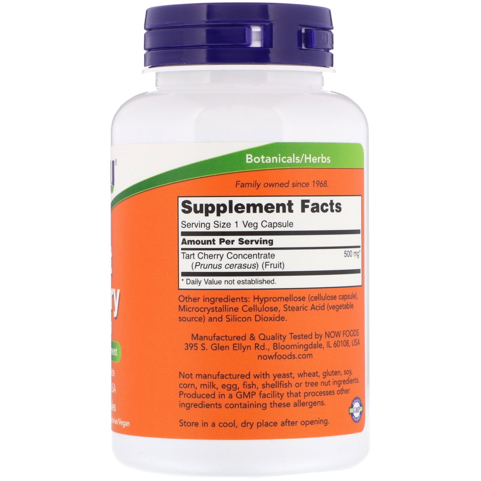 Now Foods, Cereja Ácida, 500 mg, 90 Cápsulas Vegetais - Imagem 2
