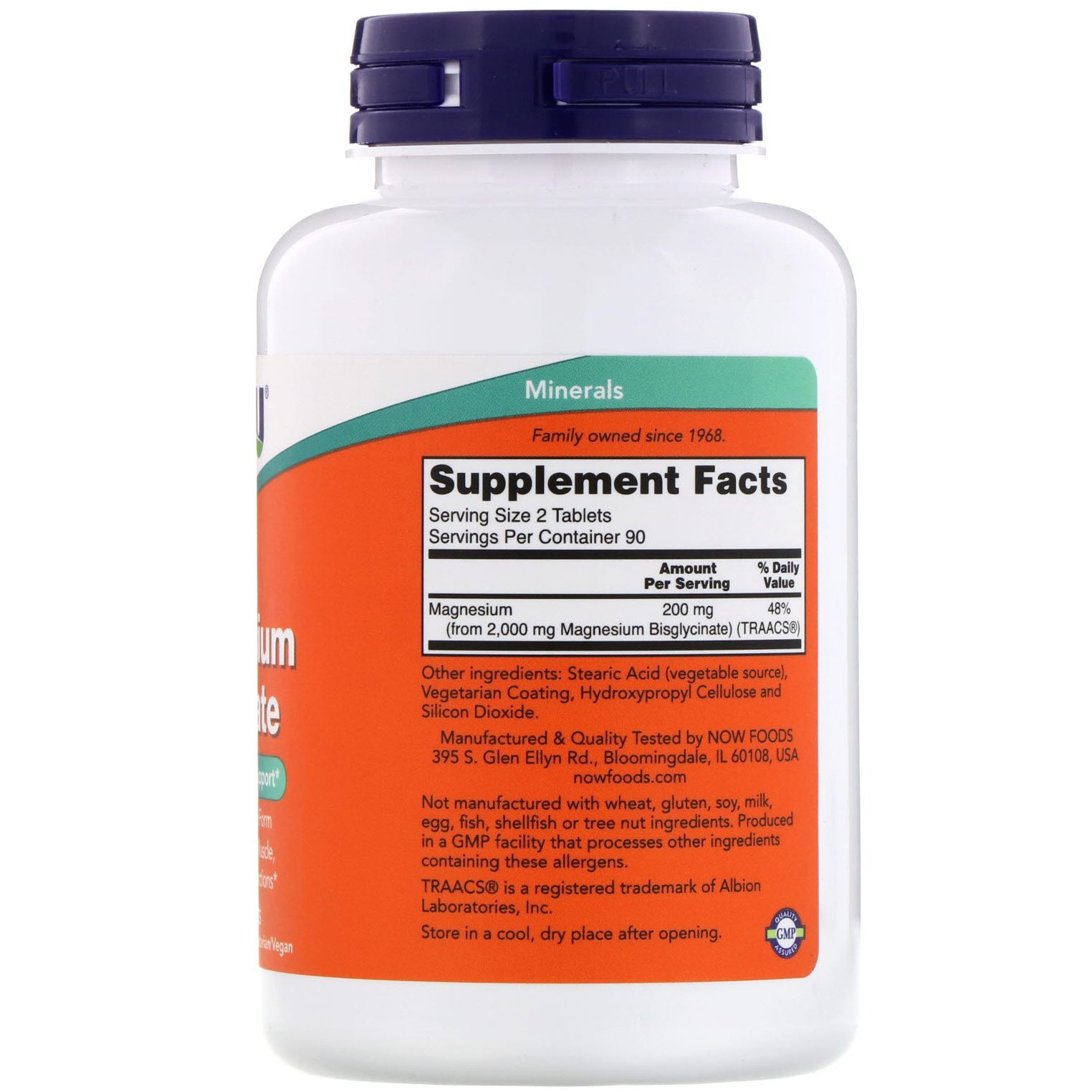Now Foods, Glicinato de Magnésio, 180 Comprimidos - Imagem 2