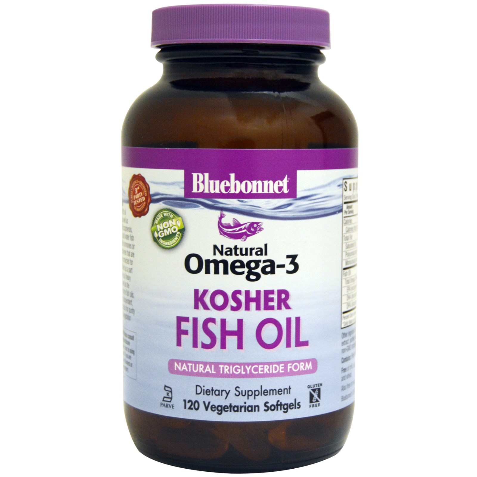 Bluebonnet Nutrition, Óleo de Peixe Kosher, Ômega 3 Natural, 120 Cápsulas Gelatinosas Vegetarianas